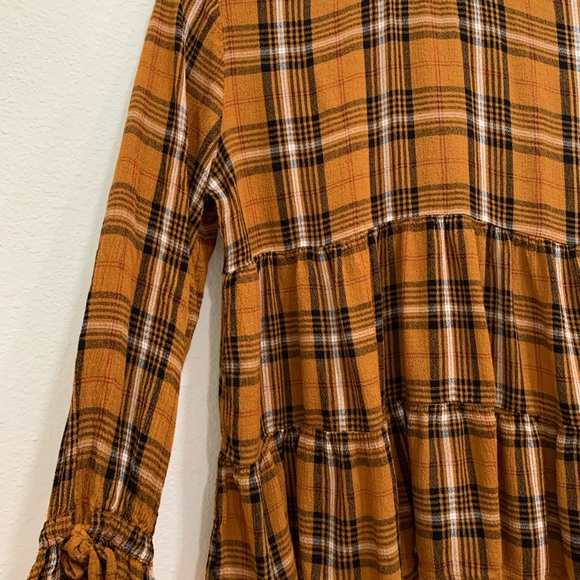 Maurices plaid tiered peasant blouse shirt women’s boho bohemian classic small - Picture 6 of 13